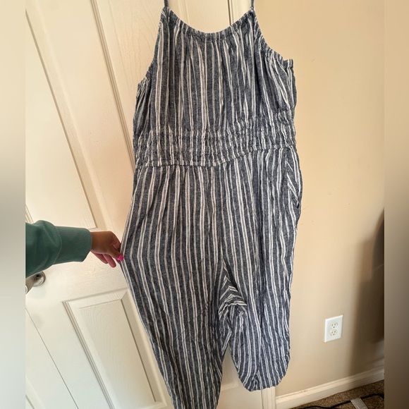 Old Navy Navy and White Striped romper - Picture 3 of 5